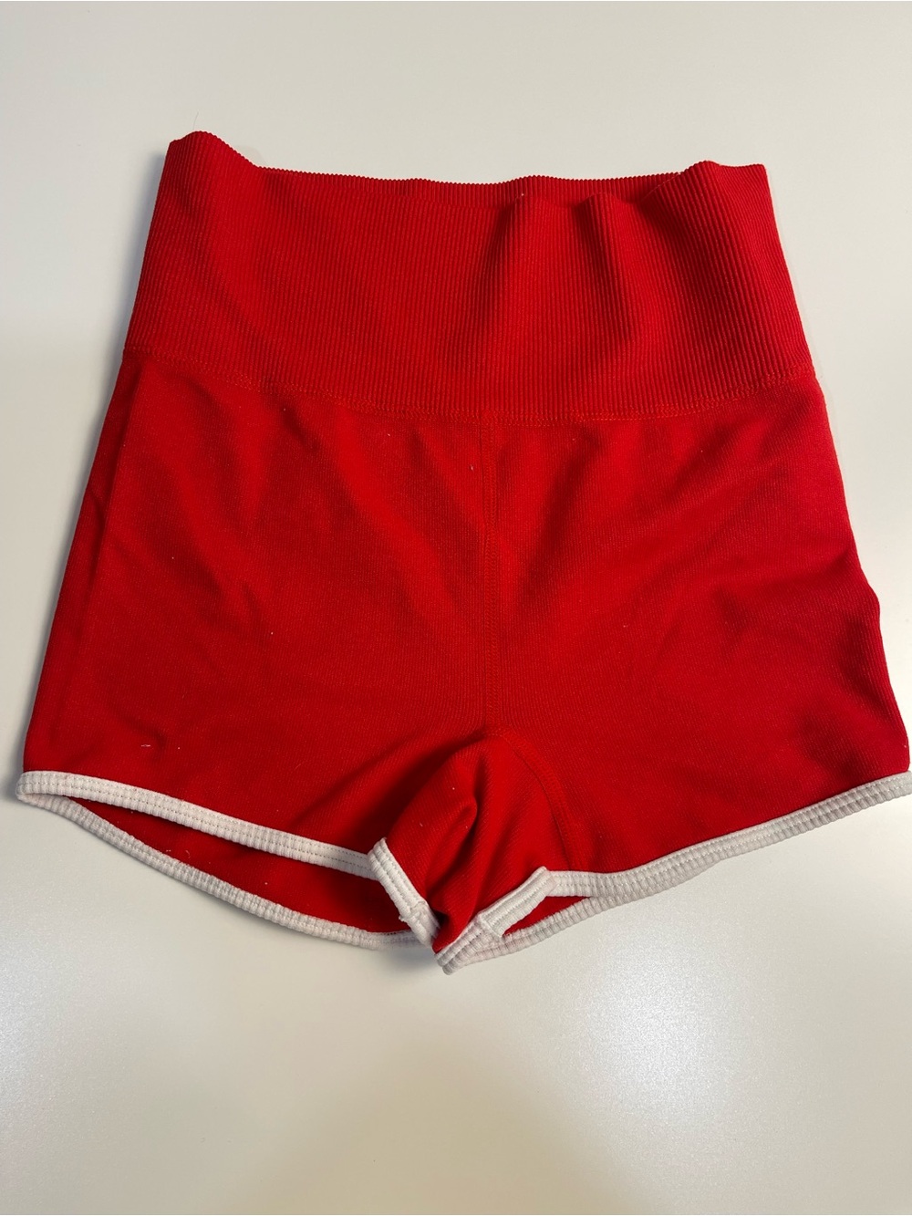 wild fable Red High-Rise Athletic Dance Shorts with White Trim Teen Tween XXS